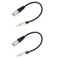 thumbnail image 1 of Cable estéreo blindado de 2 conectores jack macho de 3,5 mm a XLR macho de 3 pines de 0,3 metros para grabación de audio con micrófono., 1 of 7