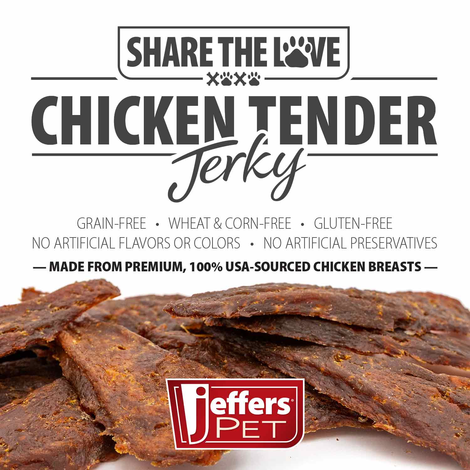 Jeffers Chicken Jerky Dog Treats, 24 oz Bag – Healthy Natural Chicken Breast Tender, Grain Free Soft Chewy Pet Snacks, High Protein Training Rewards for Puppies & Adult Dogs, Made in USA - 2 Pack