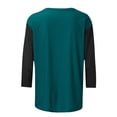 thumbnail image 5 of BLVB Womens 3/4 Sleeve Tunic Tops Trendy Color Block Crewneck Spring T-Shirts Casual Loose Comfy Going out Tee Shirts, 5 of 5