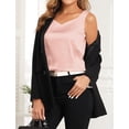 thumbnail image 4 of Camisetas sin mangas Plilima con cuello en V y satén de seda para mujer, color rosa, 4 of 6