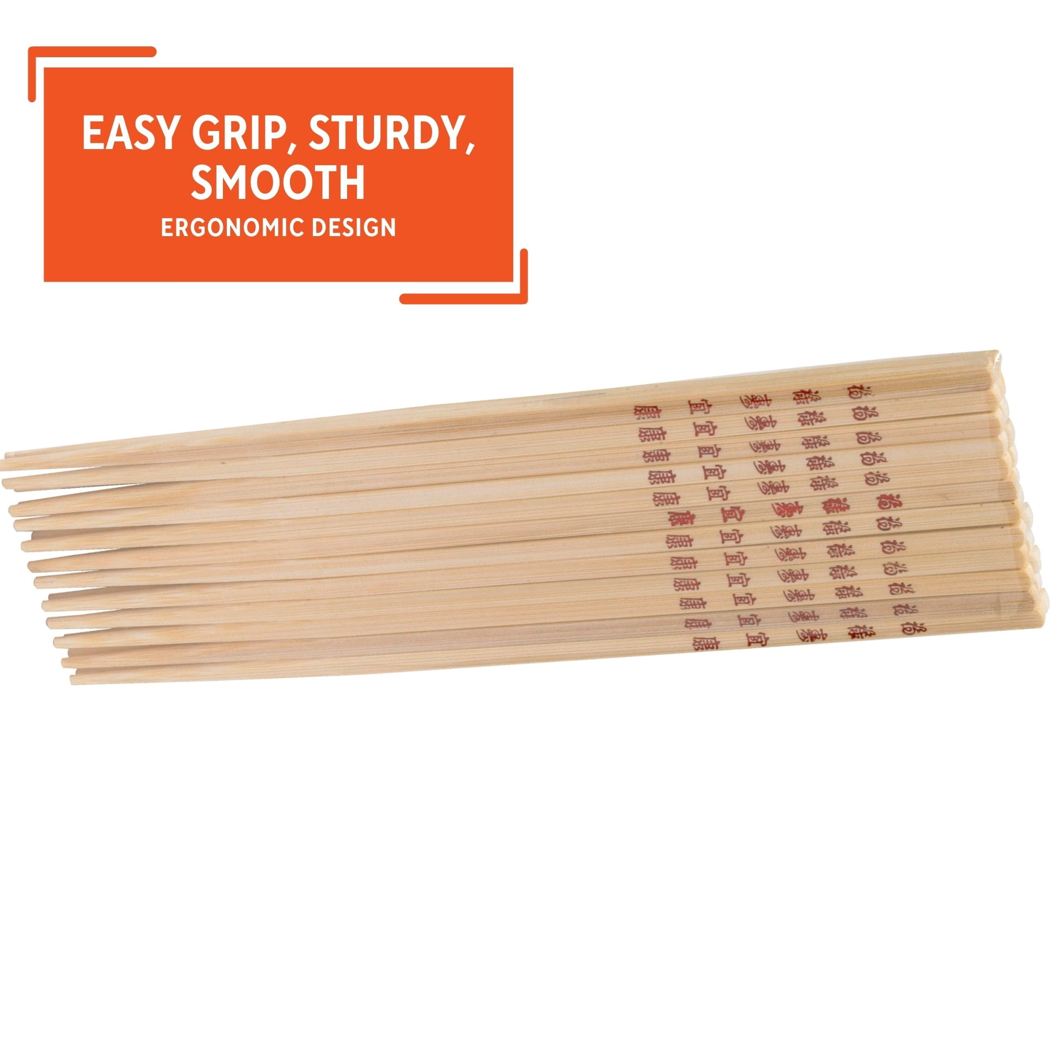 (4 pack) Imusa 10.5" Traditional Bamboo Chopsticks, 12 Pack
