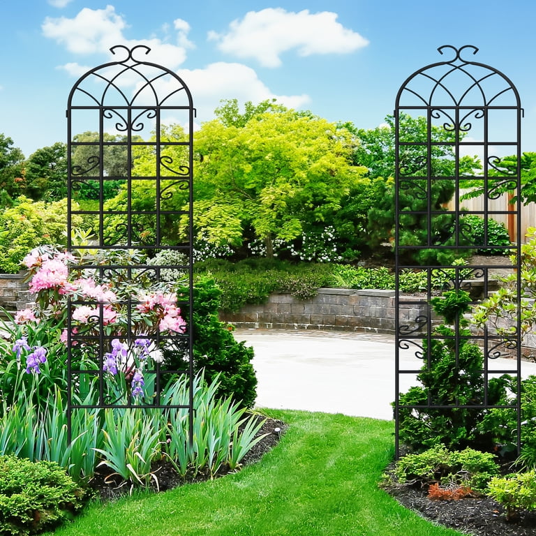 Uforic Outdoor Garden Trellises Garden Fencing,4 Pack Black Metal  Trellis,Ideal for Outdoor Climbing Plants,19.7"L70.9"H
