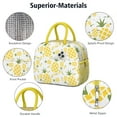thumbnail image 4 of Pineapple Aesthetic Lunch Bag - Insulated & Portable Thermal Lunch Box, Leakproof & Sturdy Build - Floral Tropical Design for Women, 4 of 5