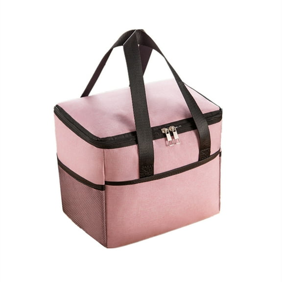 Lunch Bag Women, Lunch Box Lunch Bag for Women Adult Men, Small Leakproof Cute Lunch Tote Large Capacity Reusable Insulated Cooler Lunch Container for Work/Office/Picnic/Travel-Pink