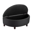 thumbnail image 5 of Porthos Home  Kuro Half Moon Fabric Storage Ottoman Bench with Rubberwood Legs Black, 5 of 5