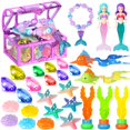 thumbnail image 1 of Juguetes para piscina de buceo VGOFUN Mermaid, 31 piezas con tesoro pirata, 1 of 7