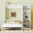 thumbnail image 2 of Queen Size Murphy Bed Wall Bed with  Side Cabinet Storage Shelves, Wood Foldable Platform Bed Vertical Wall for Bedroom Guest Room Home Office, White, 2 of 8