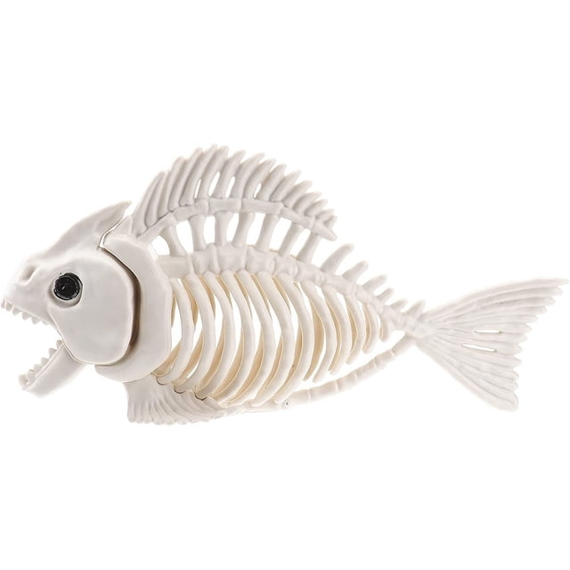 Esqueleto de pez de 10,24 pulgadas, huesos de plástico de pez falso, huesos de animales, decoración de Halloween para escenarios espeluznantes, recuerdos de fiesta brillar Electrónica