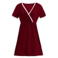 thumbnail image 5 of PALACLOTH Women's Maternity Short Sleeve V Neck Nursing Dress for Breastfeeding Sleepwear Nightgown, 5 of 6