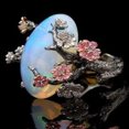 thumbnail image 3 of Chicmine Vintage Women Faux Opal Plum Blossom Flower Two Tone Finger Ring Jewelry Gift, 3 of 6