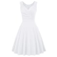 thumbnail image 2 of CIENVNSTG Women Sleeveless V-Neck Sundresses Summer Cocktail Swing Dress Casual Faux Wrap Short Tank Dress Wedding Party Rockabilly Evening Prom Dress White L, 2 of 4