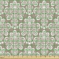 thumbnail image 2 of Ambesonne Vintage Fabric by the Yard Upholstery, Curly Floral Damask Motif, 1 Yard, Warm Taupe and White, 2 of 5