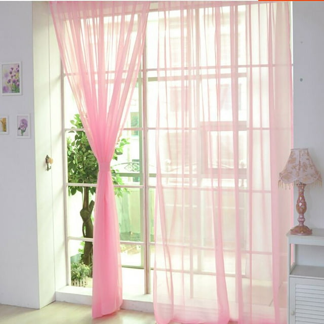 SDNall 1 PCS Pure Color Tulle Door Window Curtain Drape Panel Sheer Scarf Valances