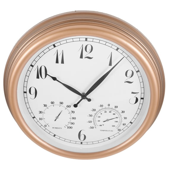 unbranded  Outdoor Clock with Thermometer Patio Wall Decor Battery Digital for Walls