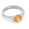 thumbnail image 3 of Diamond-Capitals 2.15 Carat Round Cut Natural Diamond Citrine Gemstone Beautiful Engagement Ring for Ladies in Solid 18K White Gold Size 7, 3 of 7
