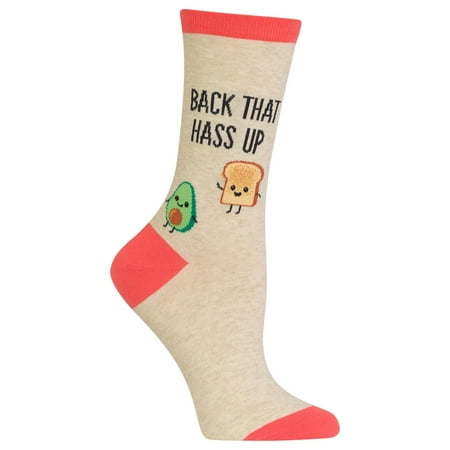 Hot Sox Womens Back That Hass Up Crew Socks, Womens Shoe Size 4-10.5