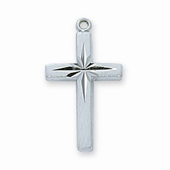 McVan L7060 0.79 x 0.45 x 0.5 in. Sterling Silver Cross Pendant for Brass Chain