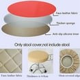 thumbnail image 3 of Round Barstool Covers Waterproof PU Seat Cushion with Elastic Protectors Blue (Diam 13" Thk 0.4"), 3 of 9