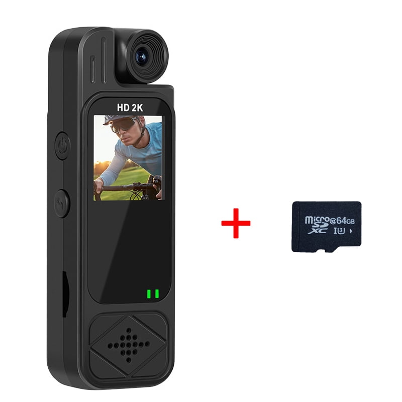 MUSICOZY 2K Body Camera with Audio & Video Recording - 64G Body Cam Mini Police Wearable Worn Bodycam - Portable Small Personal Camcorder - Sport Bike Outdoor Video Recorder