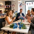 thumbnail image 6 of SLYNSHome 3Pcs Independence Day Artificial Flowers, Blue Faux Poppy Bouquet, For Home, Wedding, Party & Patriotic Decor, 6 of 8