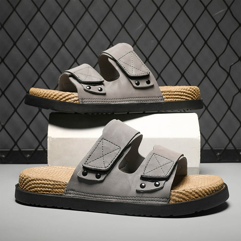Mepaouo Men's Slide Sandals Open Toe Summer Beach Walking Shoes