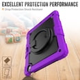 thumbnail image 4 of Case for iPad Air 13 inch/iPad Pro 12.9 inch (3rd/4th Gen), 360 Rotating Stand Handle Pencil Holder Shoulder Strap Heavy Duty Shockproof Cover, Purple, 4 of 7