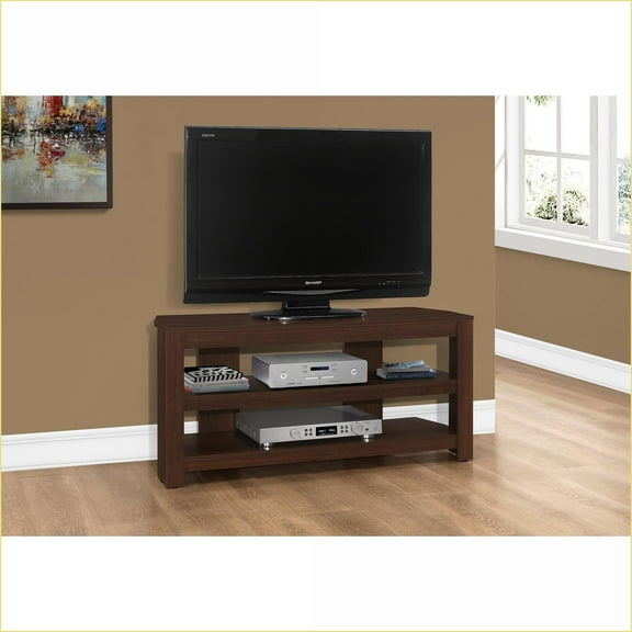 TV Furniture | 42in Contemporary Media Console with Storage | Cherry | Particle Board