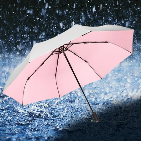 Khall Lady Woman 3 Folding Sun Rain Umbrella Portable Anti Uv Automatic Parasols Outoor Pink Umbrella Sun Umbrella Walmart Canada