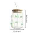 thumbnail image 2 of Cute Big Belly Cup With Lid Glass Cup Bow Pattern Cup Household High Temperature Milk Cup Drinking Cups for Kitchen Cute Kitchen Cups Outdoor Drinking Glasses Drinking Cup for Women Clear, 2 of 5