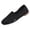 Black, variant on Slip On Loafer Flats For Women Hollow Jacquard Fly Knit Mesh Square Toe Slip On Breathable Flat Loafer Shoe Footwear