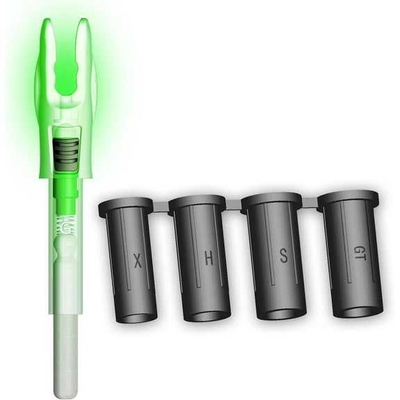 6PCS G Lighted Nocks for Arrows with .165 .204 .233 .244 .246 Inside Diameter with X, H, S, GT Bushings LED Light up Knocks