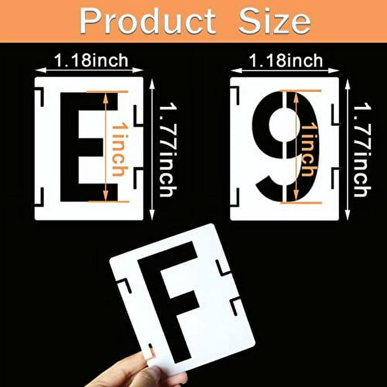 1 Inch Letter Stencils Symbol Numbers Craft Stencils, 42 Pcs