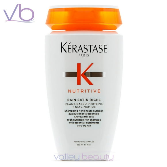 Kerastase Nutritive Bain Satin Riche | Nutrition Shampoo with Essential Nutrients for Medium to Thick Very Dry Hair, 8.5 fl oz