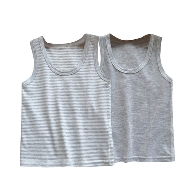 Plebaso Débardeur Sans Manches Col Rond Doux pour Garçons et Filles 2-13 Ans