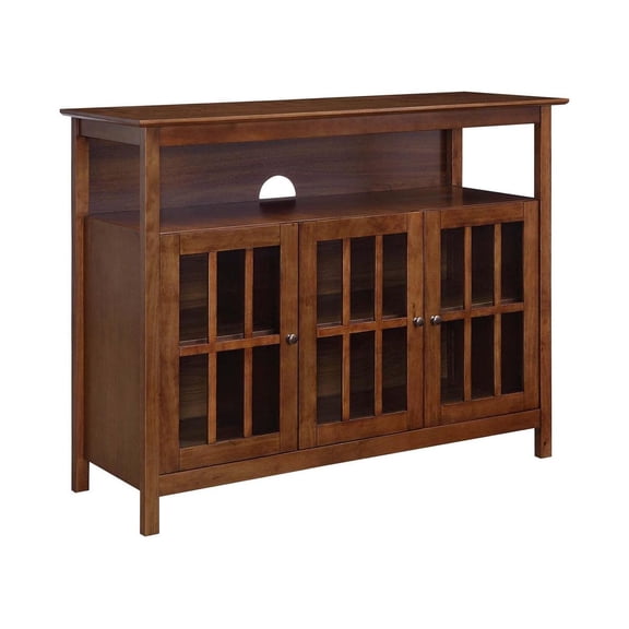 TV Stand with Storage - Media Console with Glass Doors & Shelves - 36" Wide Entertainment Center