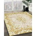 thumbnail image 3 of Ahgly Company Machine Washable Indoor Round Abstract Gold Area Rugs, 3' Round, 3 of 7