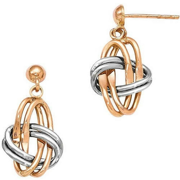 Primal Gold 14 Karat Two-Tone Polished Post Dangle Earrings