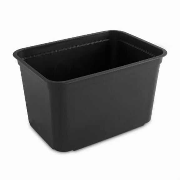 26.2qt Heavy Duty Storage Bin -  Black Plastic, Stackable & Portable, Universal Storage Solution
