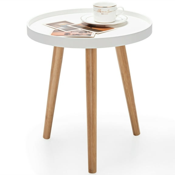 Gymax Round Side Table Sofa Coffee End Accent Table Nightstand Home Furniture