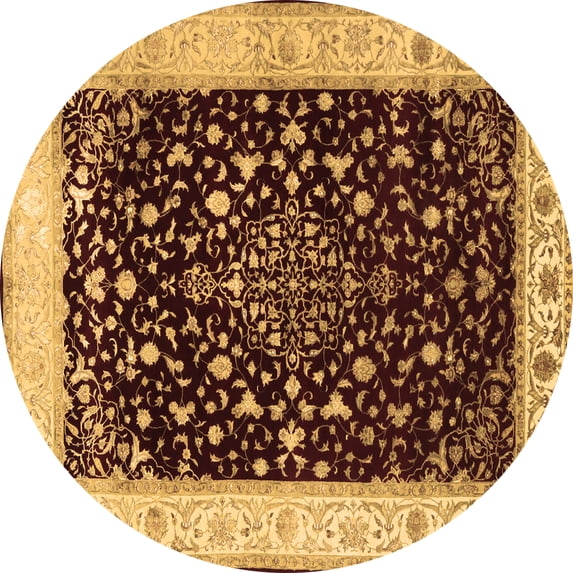 Ahgly Company Indoor Round Persian Brown Traditional Area Rugs, 7' Round
