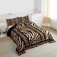 thumbnail image 3 of Homewish Teens Animal Leopard Zebra Print 3 Pieces Queen Comforter Set,Black Yellow Ultra Soft Bedding Sets,Abstract Geometric Stripes Bedding Comforter Set,Microfiber Bedroom Decor,Reversible, 3 of 8