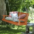 thumbnail image 3 of Zimtown Patio Wooden Porch Swing Swing Chair Bench Oversize Heavy Duty 880lbs with Handset Slot,Cup Holder,Hanging Chains for Outdoors,5 FT,Brown, 3 of 10