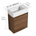 thumbnail image 4 of Tcbosik 18" Floating Vanity Sink Combo for Small Space, Modern Wall Mounted Bathroom Cabinet Set w/White Ceramic Basin Top, Brown Ebony, 4 of 10