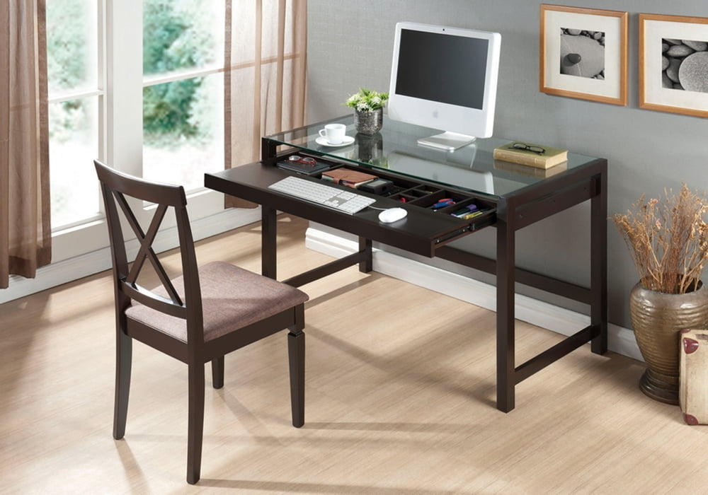 Baxton Studio Idabel Dark Brown Wood Modern Desk With Glass Top Baxton Studio Idabel Dark Brown Wood Modern Desk With Glass Top Com