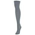 thumbnail image 5 of MeMoi Fine Crosshatch Cotton Blend Over The Knee Socks - Womens - Female, One Size, Black, 5 of 5