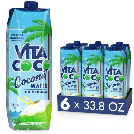 Vita Coco Coconut Water, Pure, 33.8 fl oz Tetra (Pack of 6)