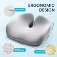thumbnail image 2 of Seat Cushion for Office Chair, Memory Foam Coccyx Pillow for Tailbone Pain Relief, Ergonomic Desk Chair Cushion, Gray, 2 of 7