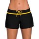thumbnail image 3 of Pantalones cortos para mujer, estilo simple, con cordón, suaves, transpirables, cintura baja, pantalones cortos de natación para mujer, para playa, surf, amarillo, negro, M, 3 of 5
