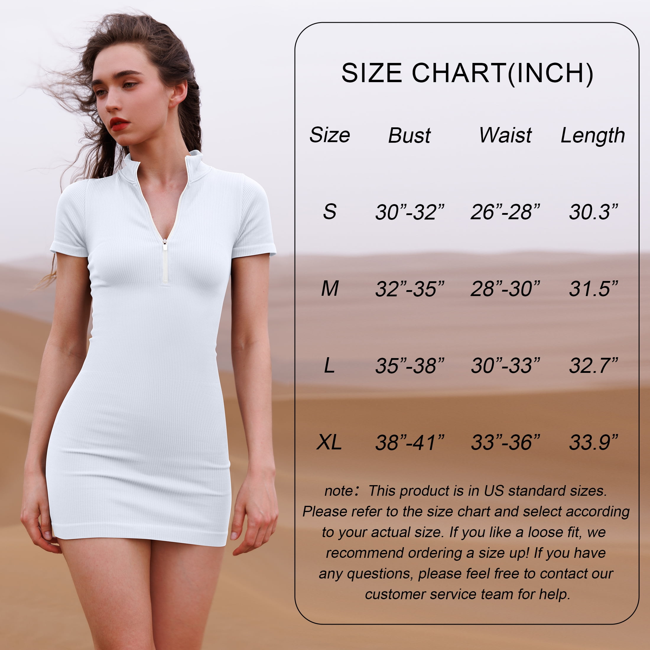 OQQ Women's 2 Piece Dresses Sexy Ribbed Zip Front Short Sleeve Stretch Tops Mini Dress