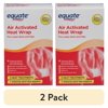 (2 pack) Equate Air Activated Heat Wrap, 3 Count (1 Wrap with 6 Pads), Compare to ThermaCare® HeatWraps